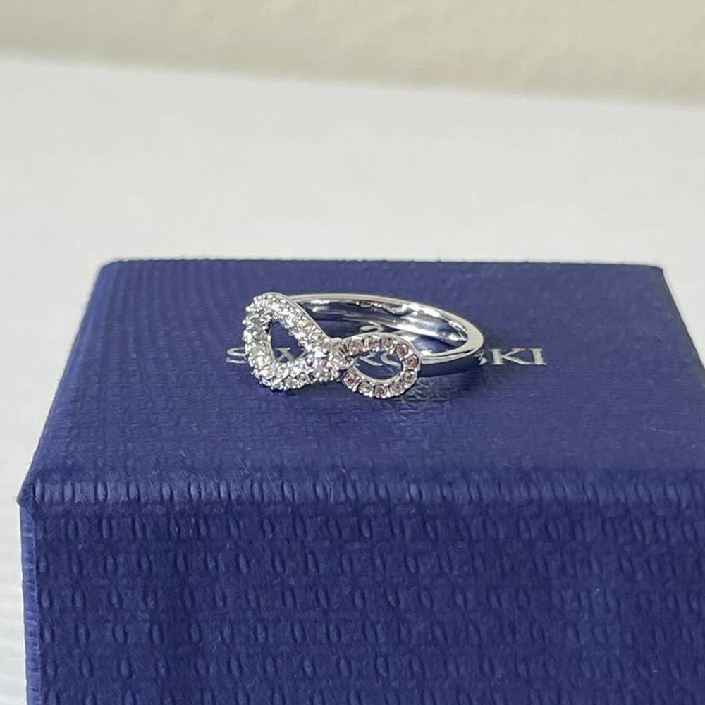 Swarovski Infinity Ring Infinity, White, Rhodium … - image 3